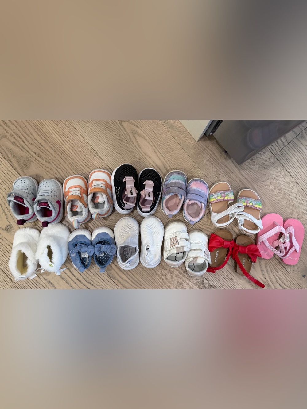 Size 3 NB toddler Shoe Lot Pink & White Bundle Nike